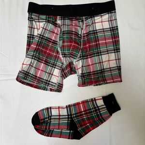 Plaid Boxer Briefs and Socks Set